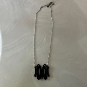 Black acrylic MMM monogram necklace